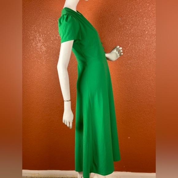 DKNY Women's Bubble-Sleeve Scuba-Crepe Midi Green Dress Size 10.  C14 - Picture 4 of 17